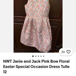 Janie and Jack Pink A-Line Scoop Neck Dress